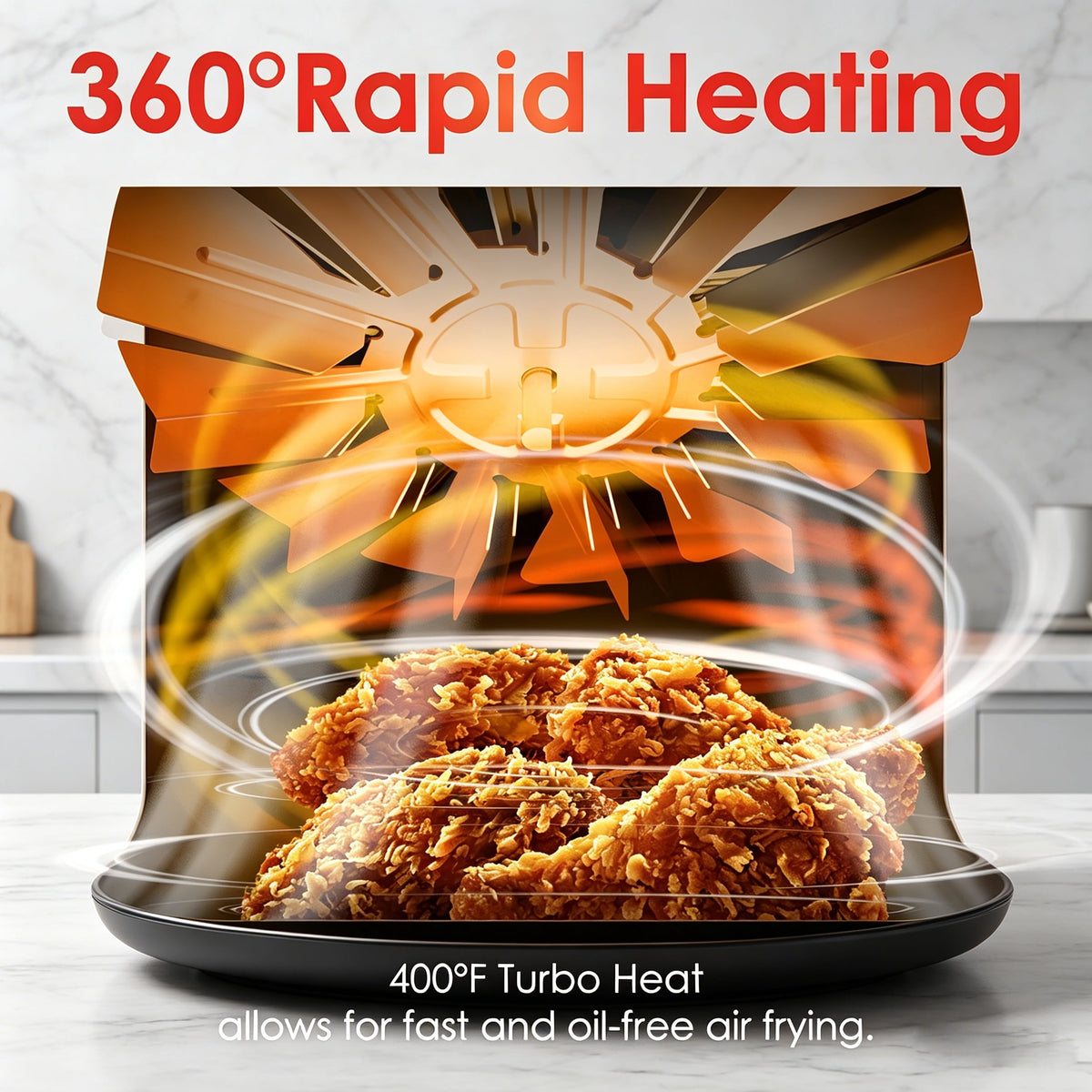 WHALLULTRA 4QT Air Fryer, Smart Touchscreen & View Window, 12 Presets, Vortex Heating, Dishwasher Safe Basket, Obsidian
