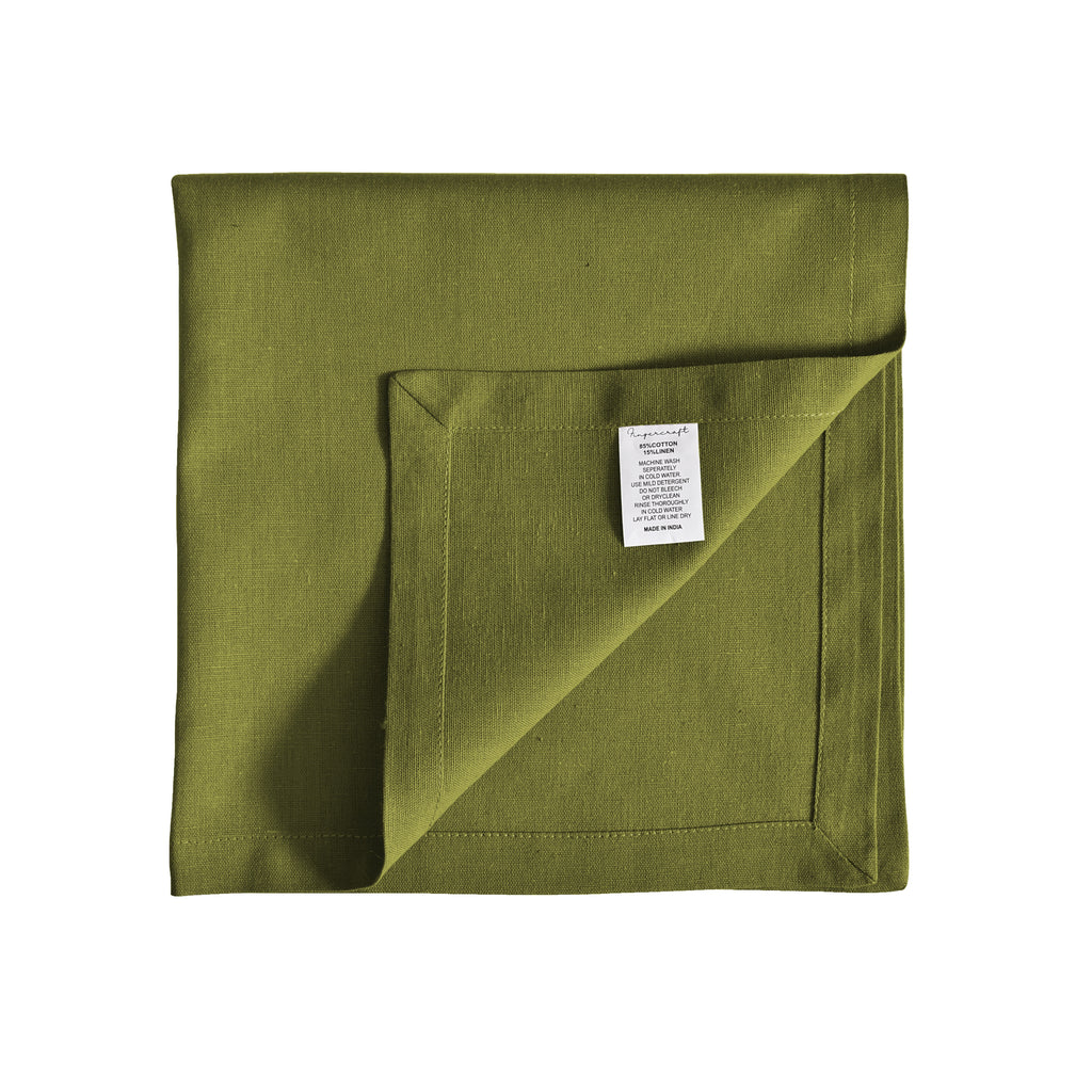 Fingercraft Cloth Napkin, Solid Color Cotton Linen Blend Table Napkins, Soft and Absorbent Fabric, Set of 12, Blush Pink