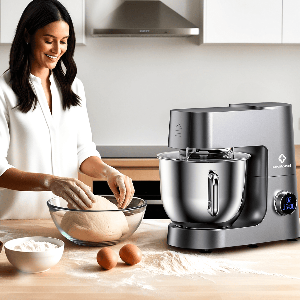 LINKChef 7.5 QT Stand Mixer, 800W 12-Speed Tilt-Head Food Mixer, Kitchen Electric Mixer with Dough Hook, Wire Whip & Beater