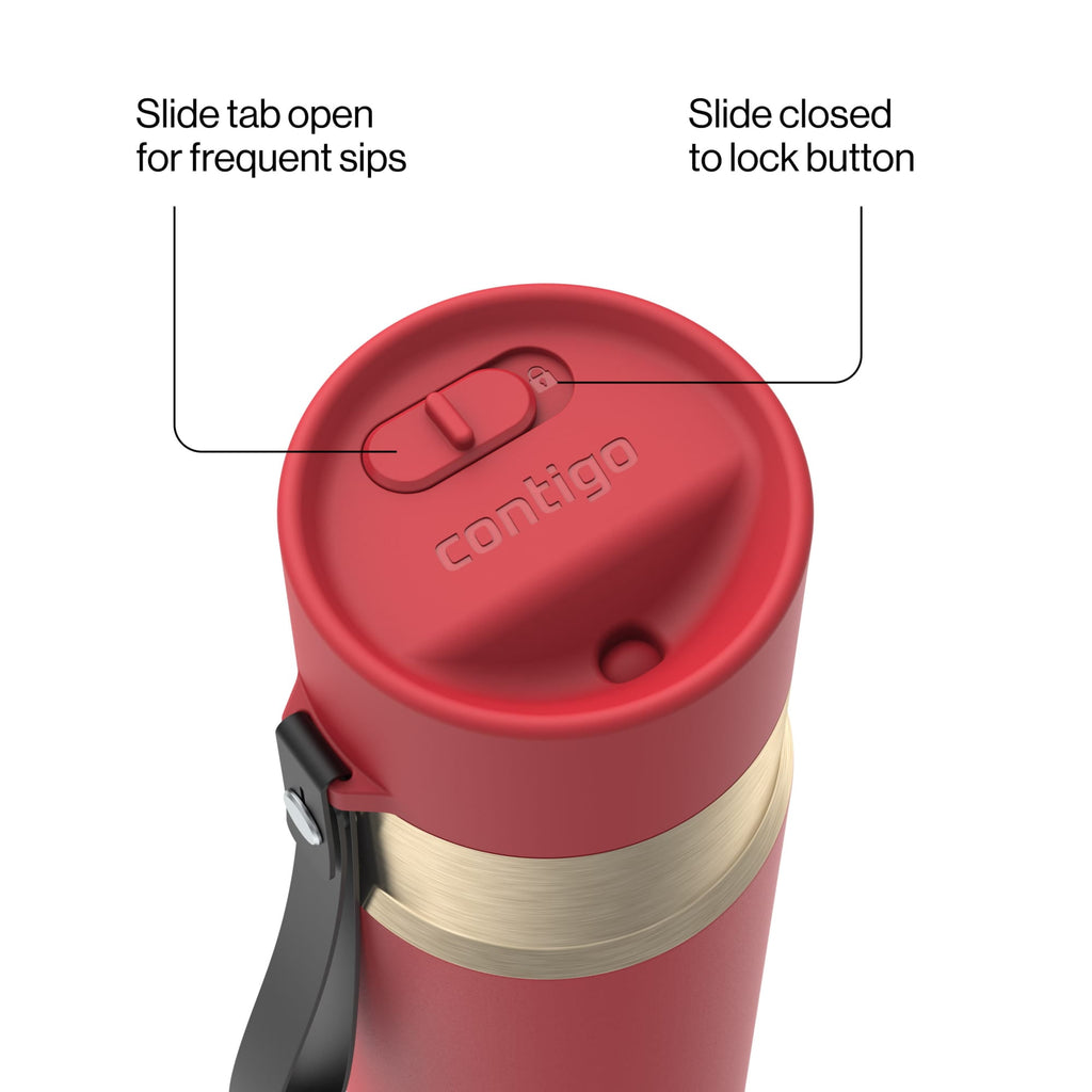 Contigo 24oz AutoSeal Insulated Stainless Steel Water Bottle, Licorice Black/Bronze