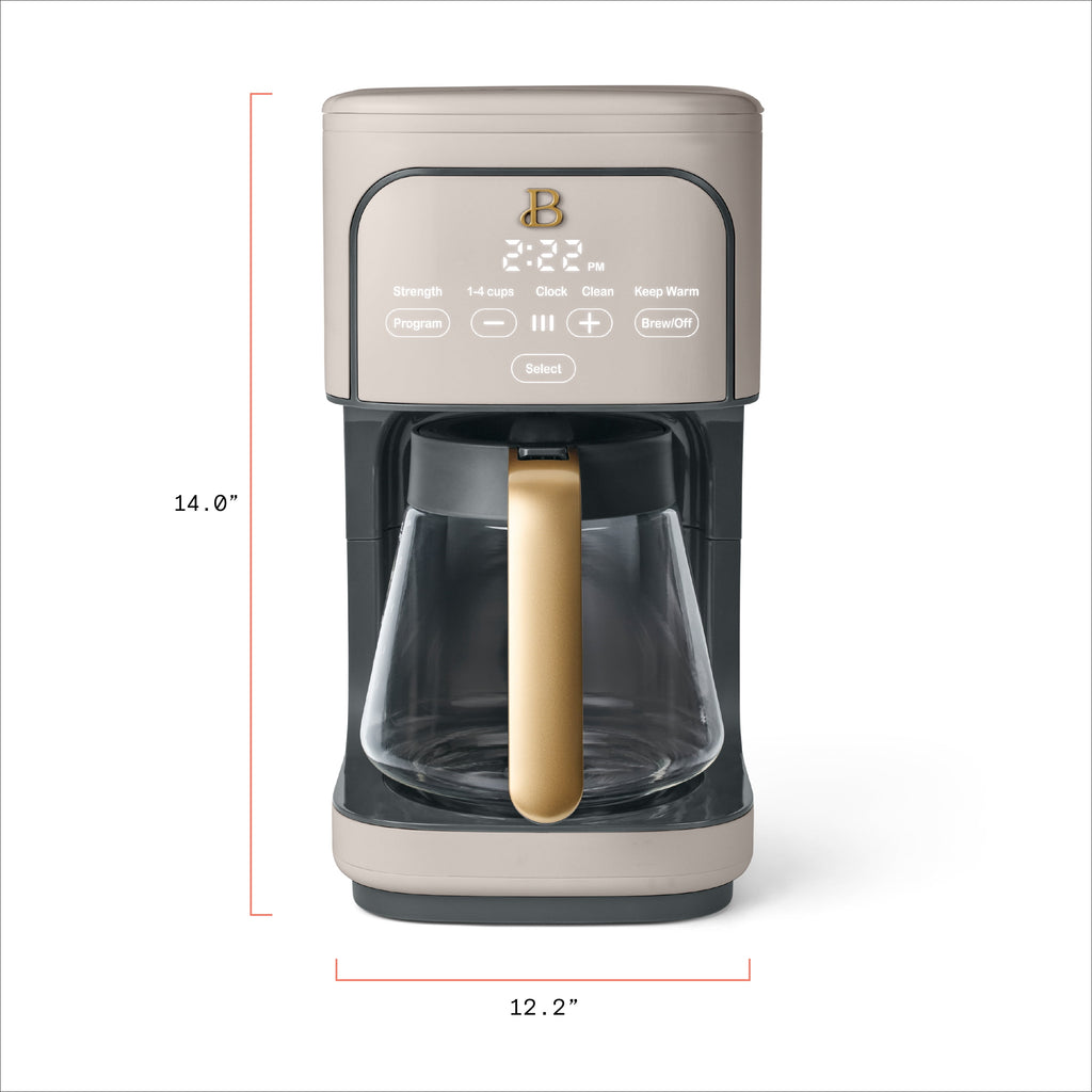 Beautiful by Drew Barrymore 12-Cup Programmable Coffee Maker, White Icing