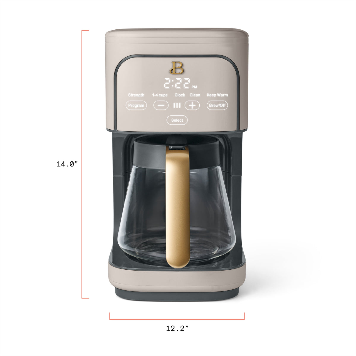 Beautiful by Drew Barrymore 12-Cup Programmable Coffee Maker, White Icing