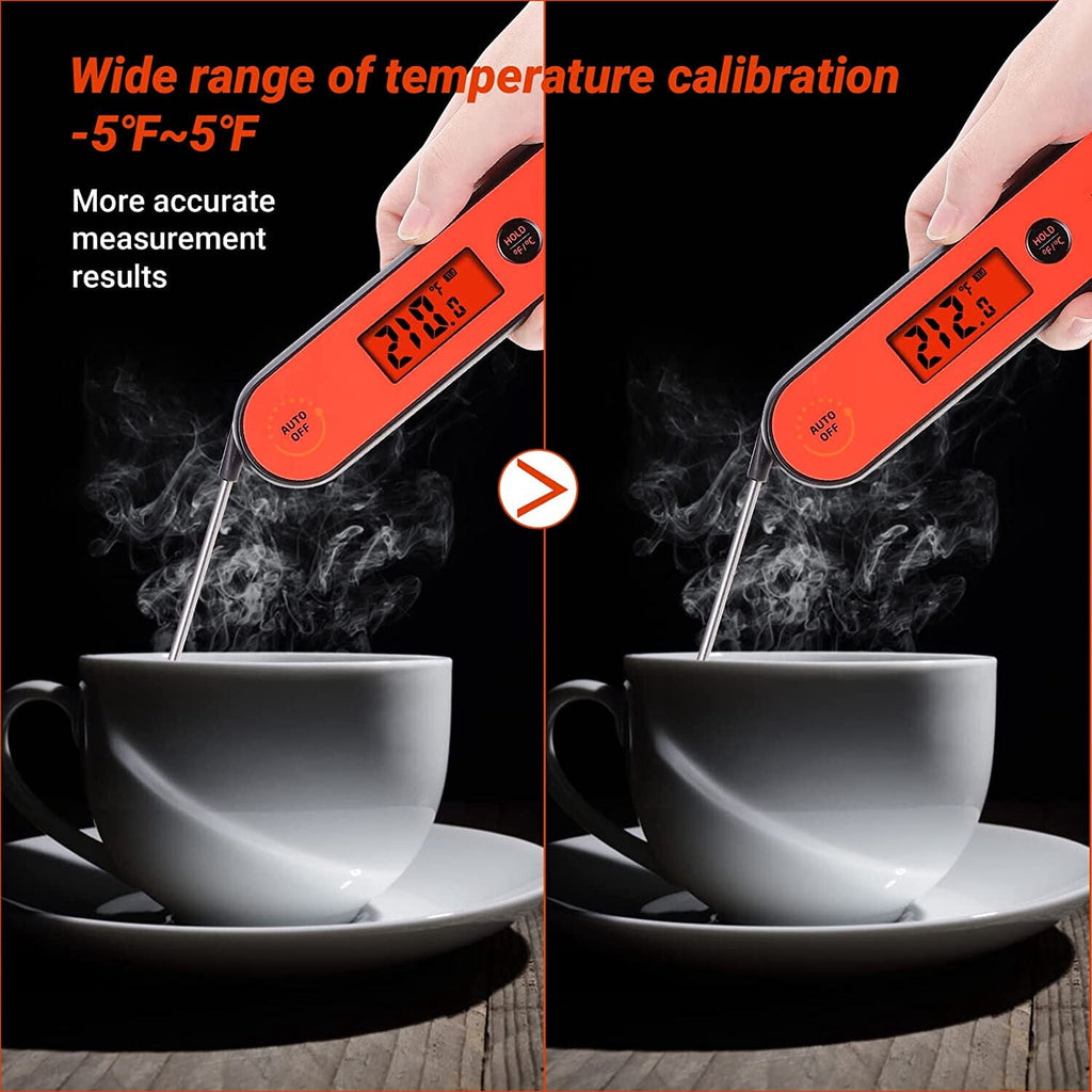 INKBIRD Meat Thermometer with Stainless Steel Probe and LCD Display, Foldable Probe Instant Read Waterproof Digital Food Thermometer , -58°F to 572°F