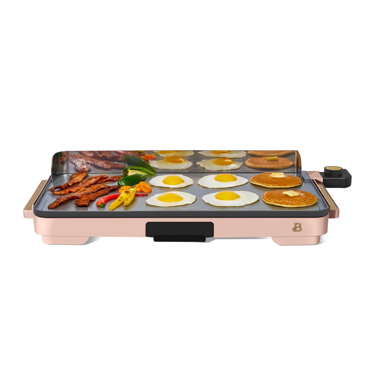Beautiful XL Electric Griddle 12" x 22" with EverGood Ceramic Nonstick Coating, Thyme Green by Drew Barrymore