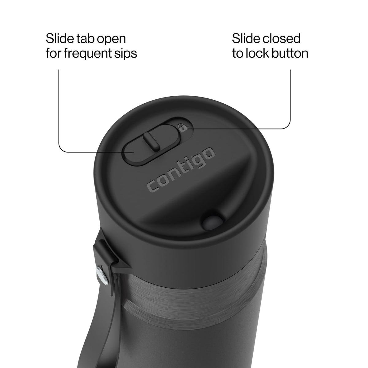 Contigo 24oz AutoSeal Insulated Stainless Steel Water Bottle, Licorice Black/Bronze