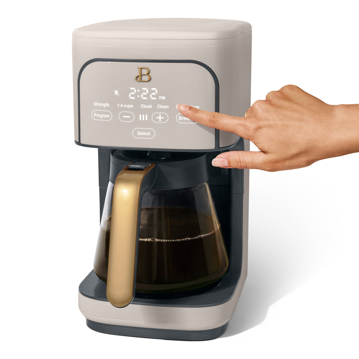 Beautiful by Drew Barrymore 12-Cup Programmable Coffee Maker, White Icing