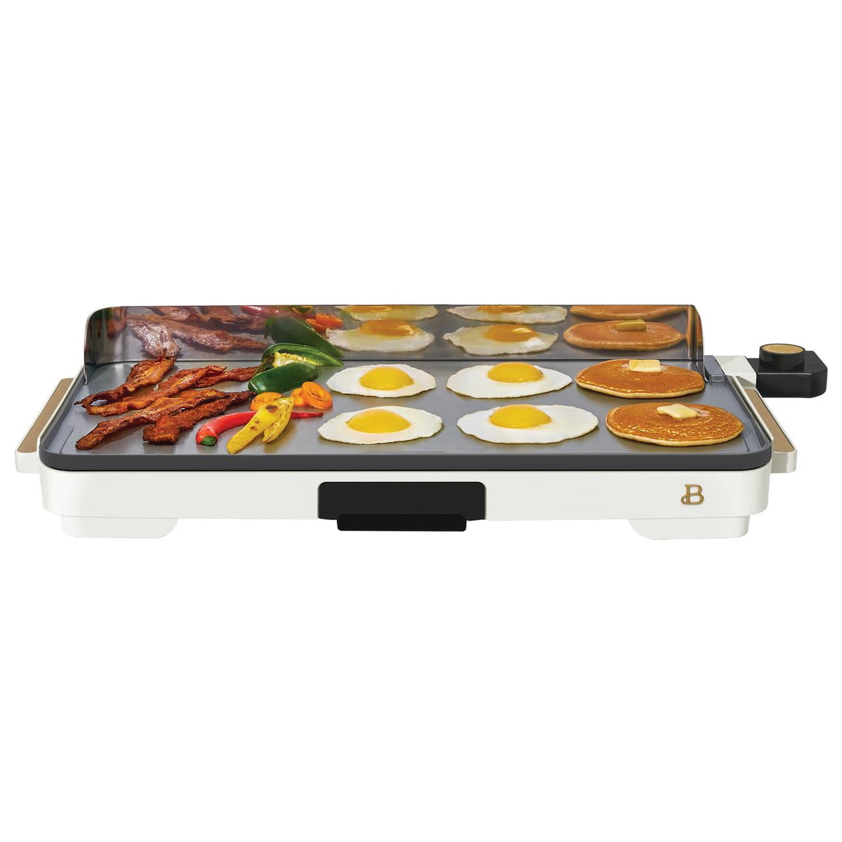 Beautiful XL Electric Griddle 12" x 22" with EverGood Ceramic Nonstick Coating, Thyme Green by Drew Barrymore