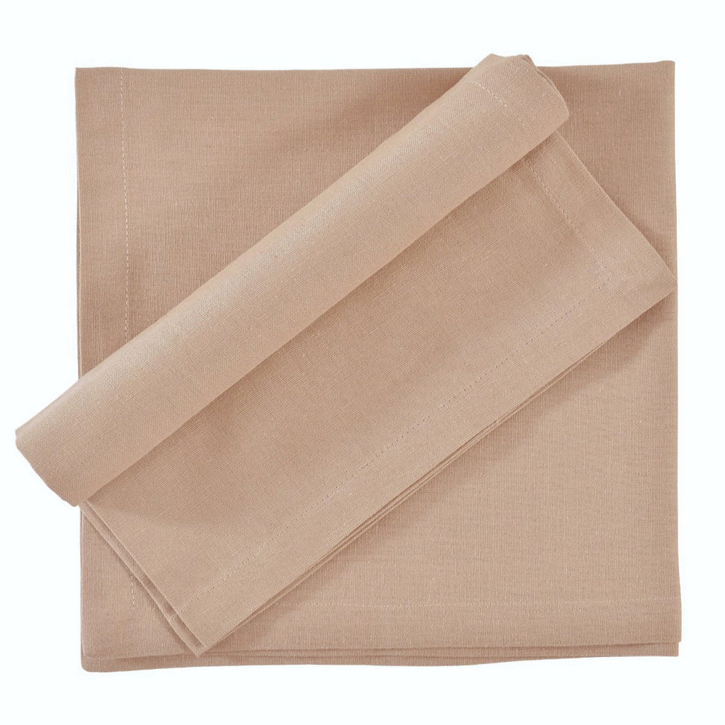 Fingercraft Cloth Napkin, Solid Color Cotton Linen Blend Table Napkins, Soft and Absorbent Fabric, Set of 12, Blush Pink