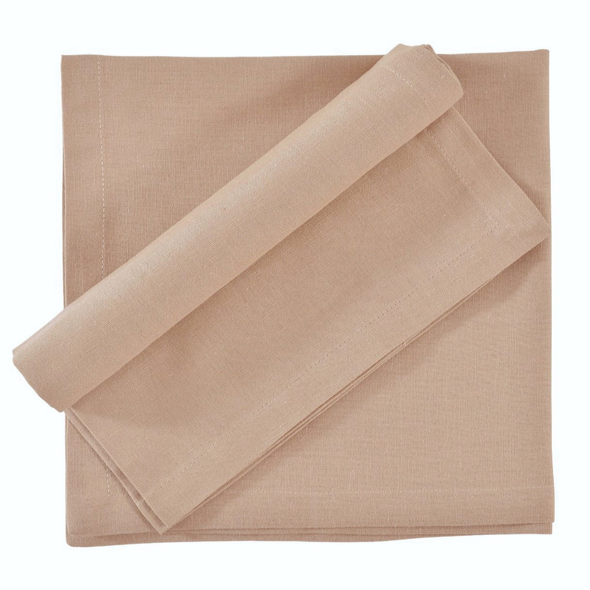 Fingercraft Cloth Napkin, Solid Color Cotton Linen Blend Table Napkins, Soft and Absorbent Fabric, Set of 12, Blush Pink