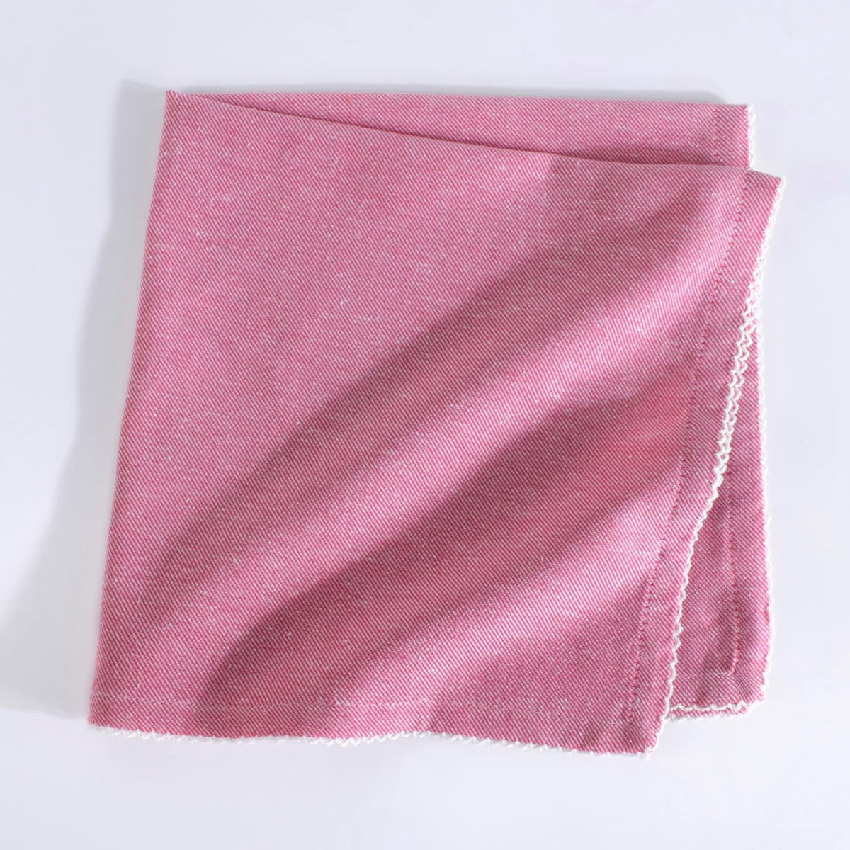 FINGERCRAFT Table Napkins, Cotton Cloth Napkin, Picot Edge, 20-inch, 12 Pack, Ivory