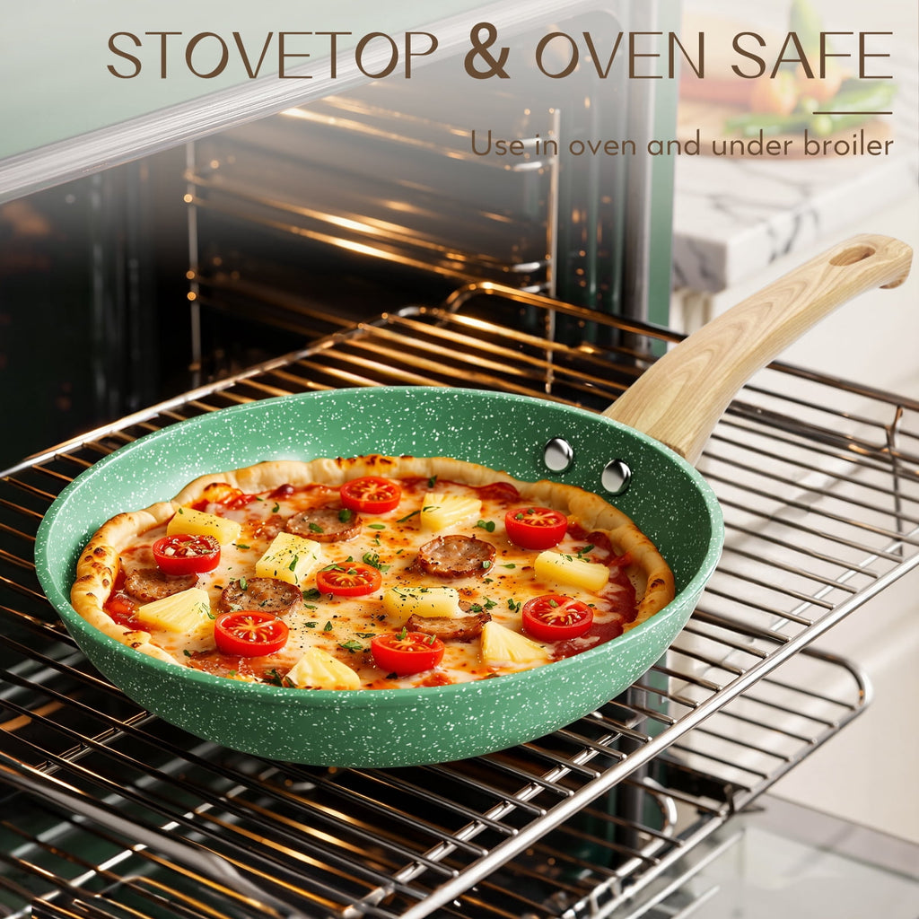 Innerwell 8-Inch Nonstick Granitic Frying Pan with Ergonomic Bakelite Handle