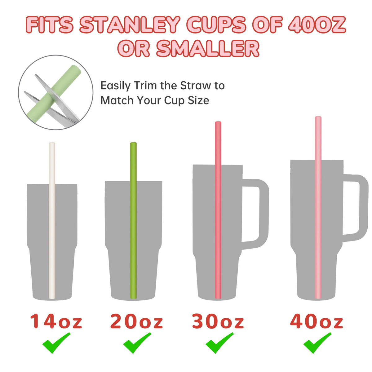 Tomorotec 12" Reusable Silicone Drinking Straws 15PCS with 2 Brushes, Compatible with Stanley Tumblers 40oz 30oz 20oz, Customizable for Various Drinkware, BPA-Free & Safe for Teeth (Morandi Colors)