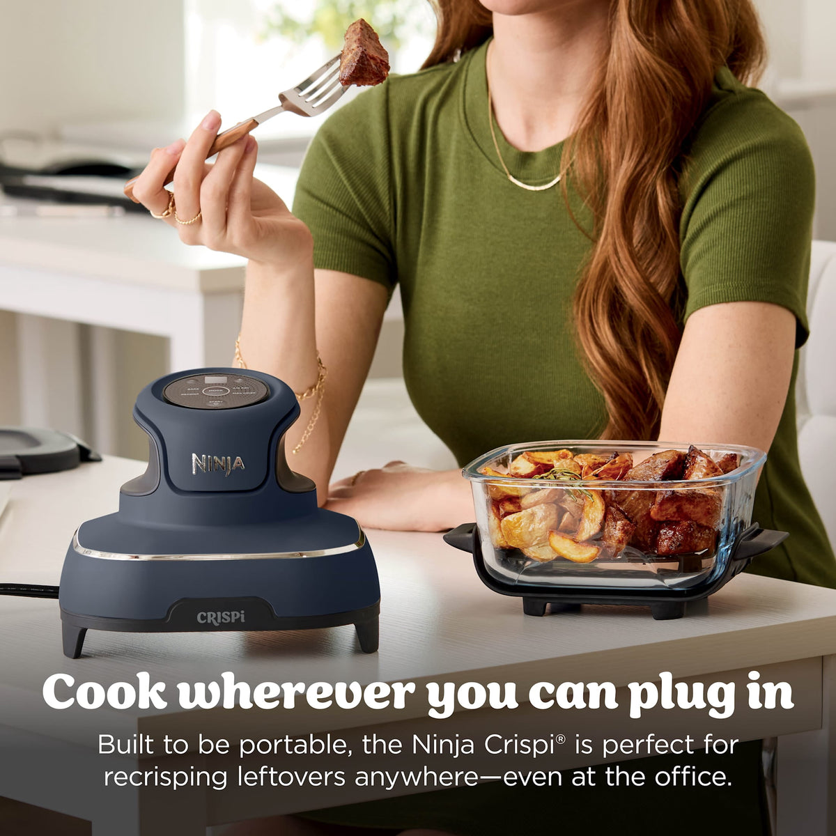 Ninja Crispi Glass Air Fryer 4-Qt, 4-in-1, Air Fry Bake Recrisp, Portable, Dishwasher Safe, FN101ST Stone