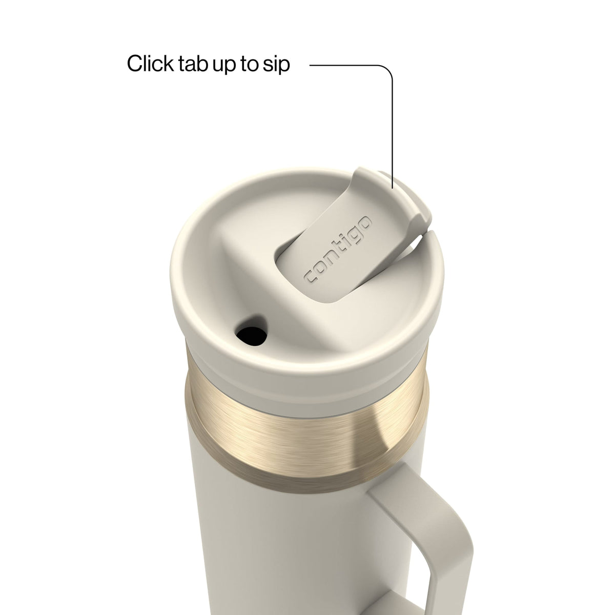 Contigo 20oz SnapSeal Insulated Stainless Steel Tumbler, Oatmilk Cream/Champagne