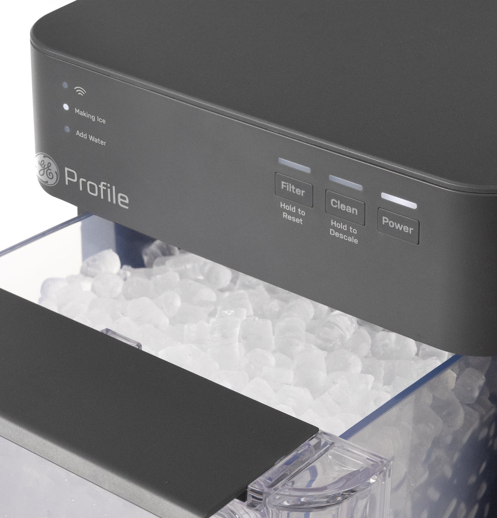 GE Profile Opal Mini Nugget Countertop Ice Maker with Descaler, 36lb Daily Capacity, with WIFI - Charcoal Gray