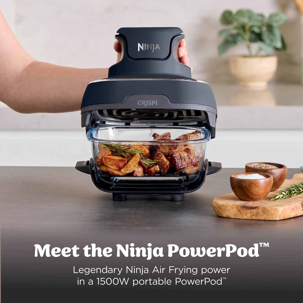 Ninja Crispi Glass Air Fryer 4-Qt, 4-in-1, Air Fry Bake Recrisp, Portable, Dishwasher Safe, FN101ST Stone