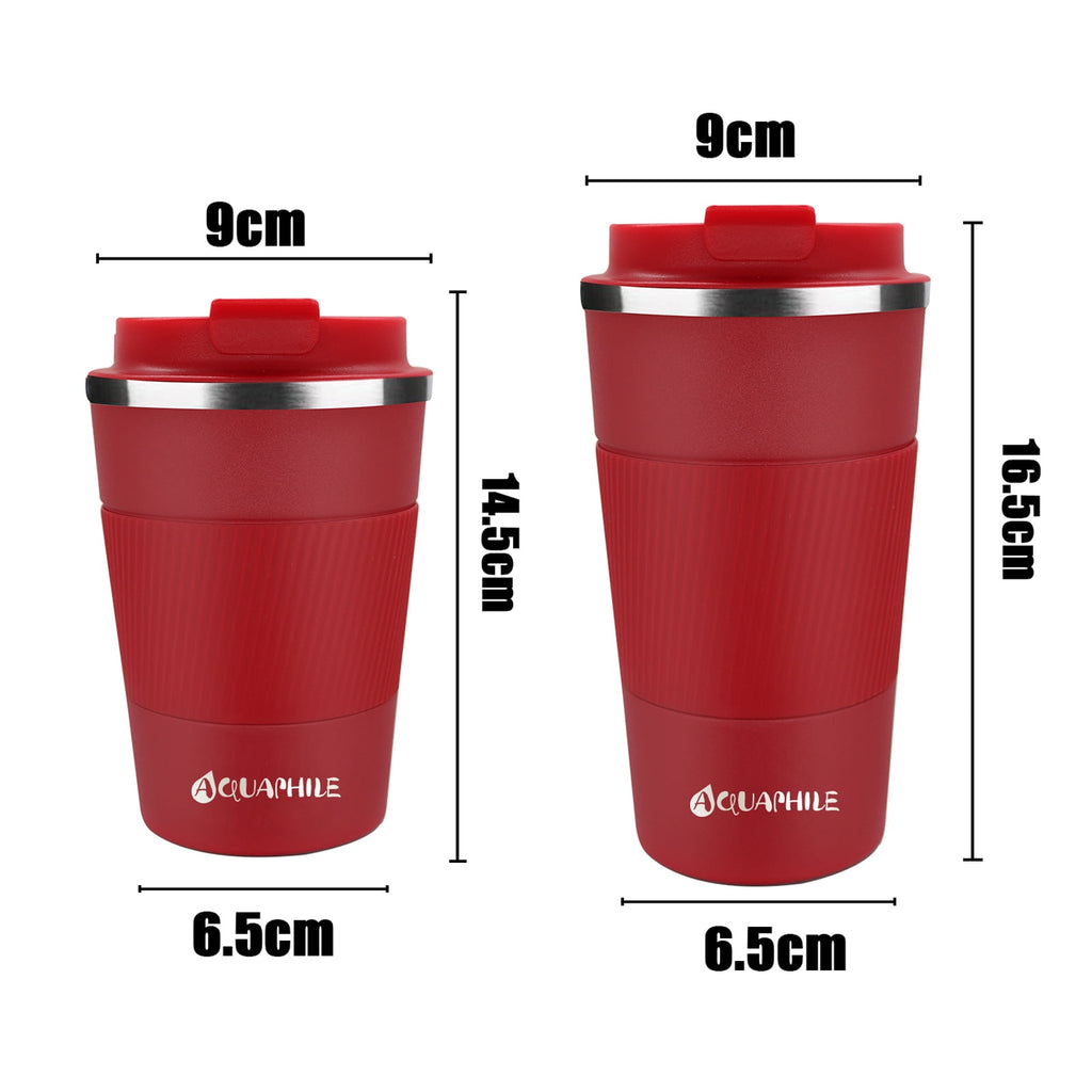 Aquaphile Vacuum Insulated Coffee Travel Mug - Double Walled Reusable Tumbler Cups Light Blue 17 Fluid Ounces