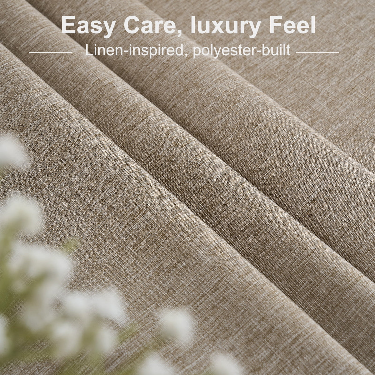 Inosoo Faux Linen Textured Rectangle Tablecloth - 60 x 84 inch Waterproof & Machine Washable Linen-Look Cloth Table Cover, White