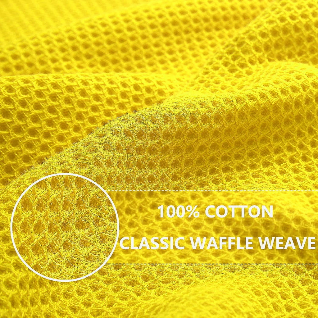 Homieway 6 Pack 100% Cotton Dish Towels, Waffle Weave Dish Cloths for Washing Dishes, Quick Drying Kitchen Dish Towels Rags, 12x12 Inches, Mixed Color