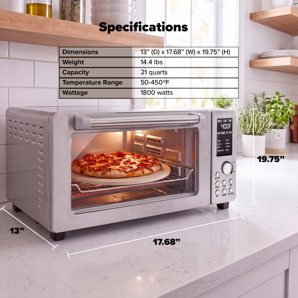 Nuwave Pro Toaster Oven & Air Fryer, 1800W Oven & Air Fryer Combo, Convection Toaster Oven