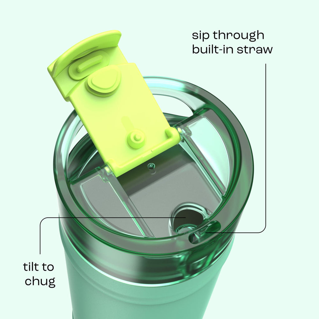 Bubba 32oz DualSip Insulated Stainless Steel Water Bottle with Straw & Sip Lid, Moodbooster Purple/Blue