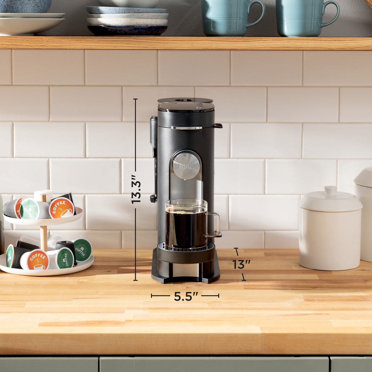Ninja Pods & Grounds Specialty Single-Serve Coffee Maker, K-Cup Pod Compatible, Built-In Milk Frother, PB051SG, Sage Green