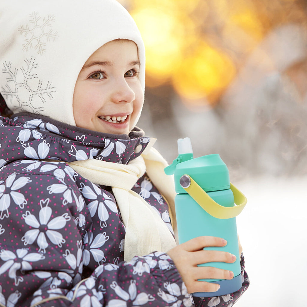 Hawsaiy 12oz Kids Insulated Water Bottle with Straw Lid, Leak-Proof Stainless Steel BPA-Free Thermos for School Boys and Girls