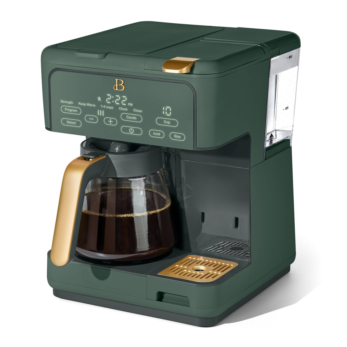 Beautiful by Drew Barrymore Multi-Brew 12-Cup Programmable Drip & Single-Serve Coffee Maker, White Icing