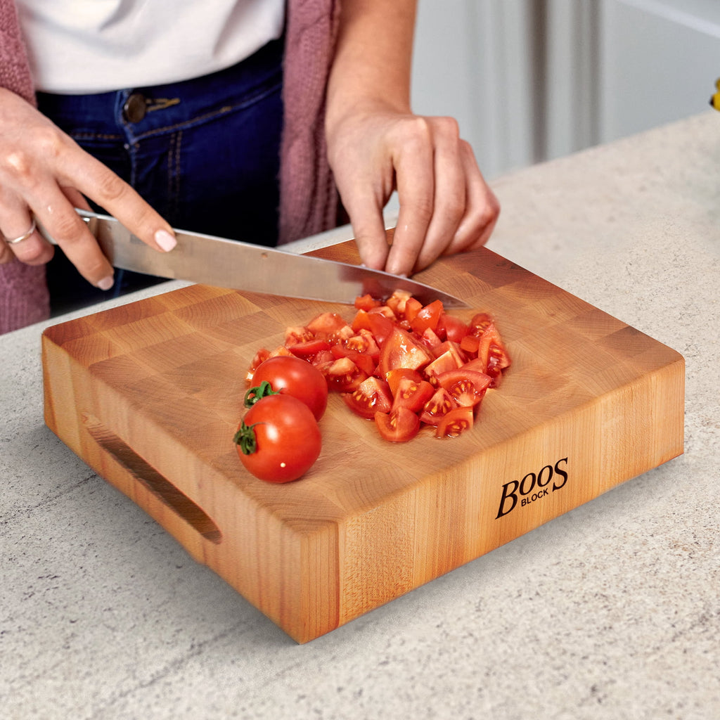 John Boos CCB Reversible Wood Chopping Board, 12" x 12" x 3", Maple