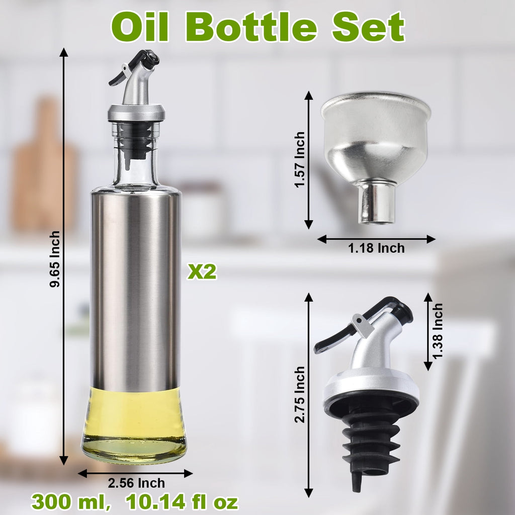 AGCAN Oil Sprayer for Cooking, 2 Pack Glass Olive Oil Sprayer Mister 220ml/7.4oz Glass Oil Dispenser for Air Fryer, BBQ, Baking, Salad