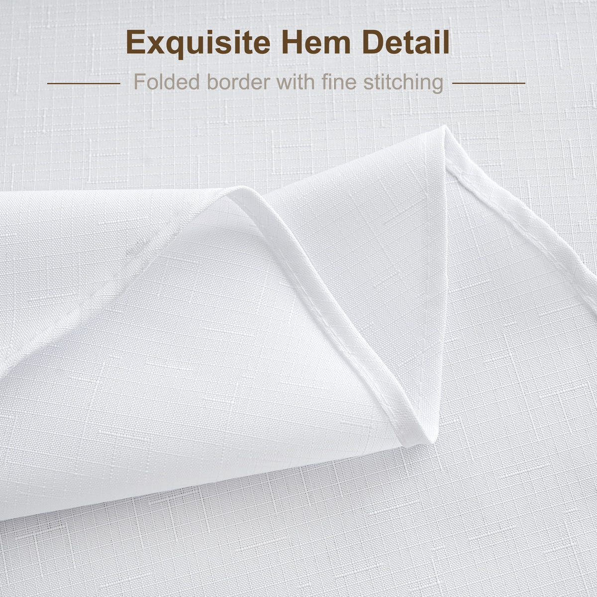 Inosoo Faux Linen Textured Rectangle Tablecloth - 60 x 84 inch Waterproof & Machine Washable Linen-Look Cloth Table Cover, White