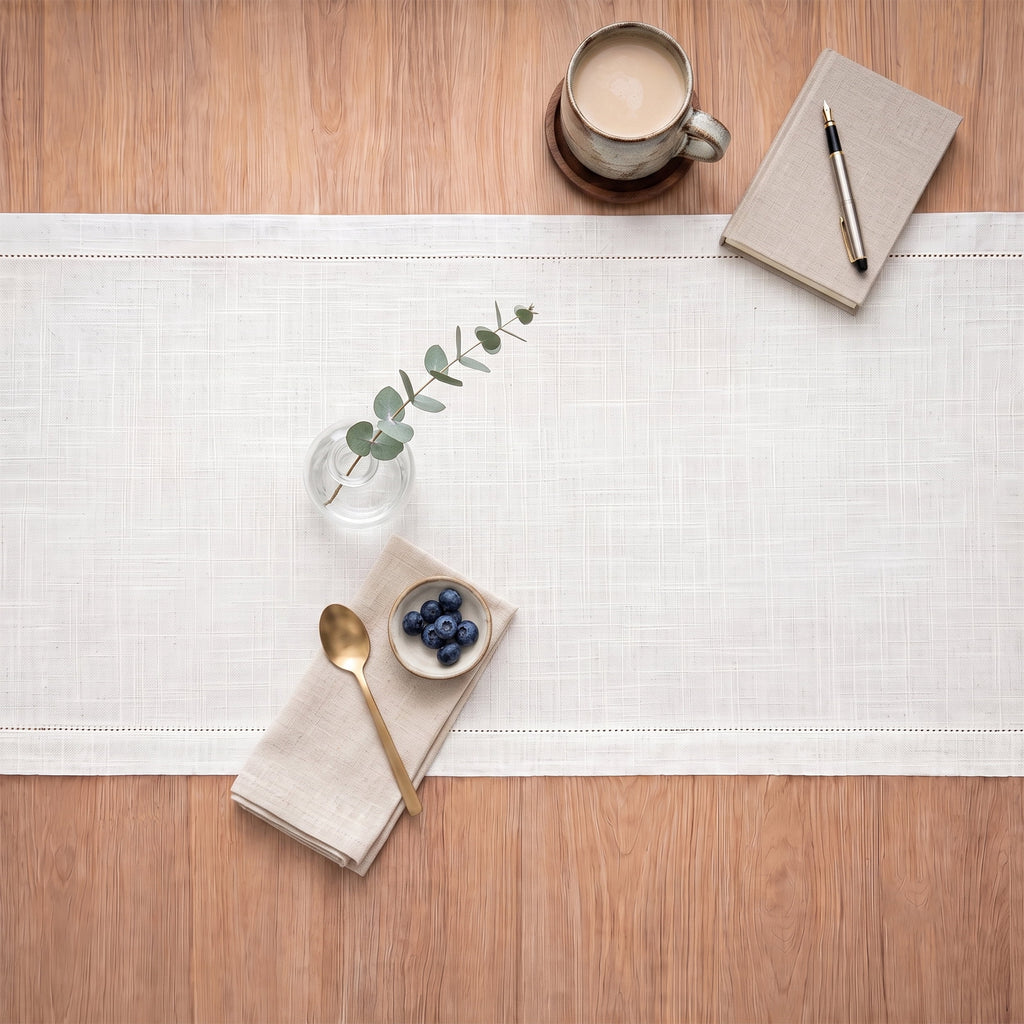Fingercraft Table Runners, Cotton Dinner Table Centerpiece with Beautiful Premium Lace, Home and Dining Aqua-90