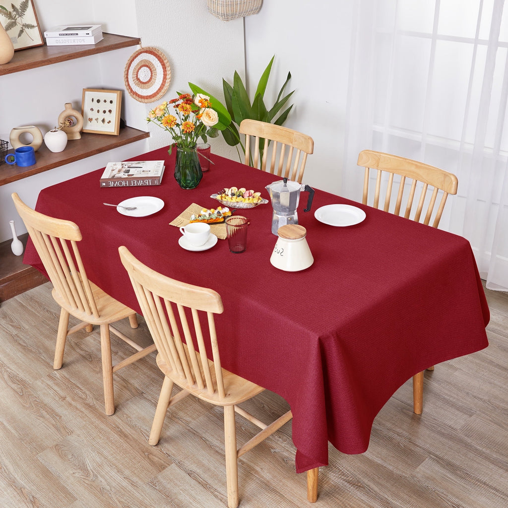 Deconovo Square Tablecloth with Waterproof Finish, Easy-Clean Polyester Table Cover, 54 x 54 Inch, Dark Gray