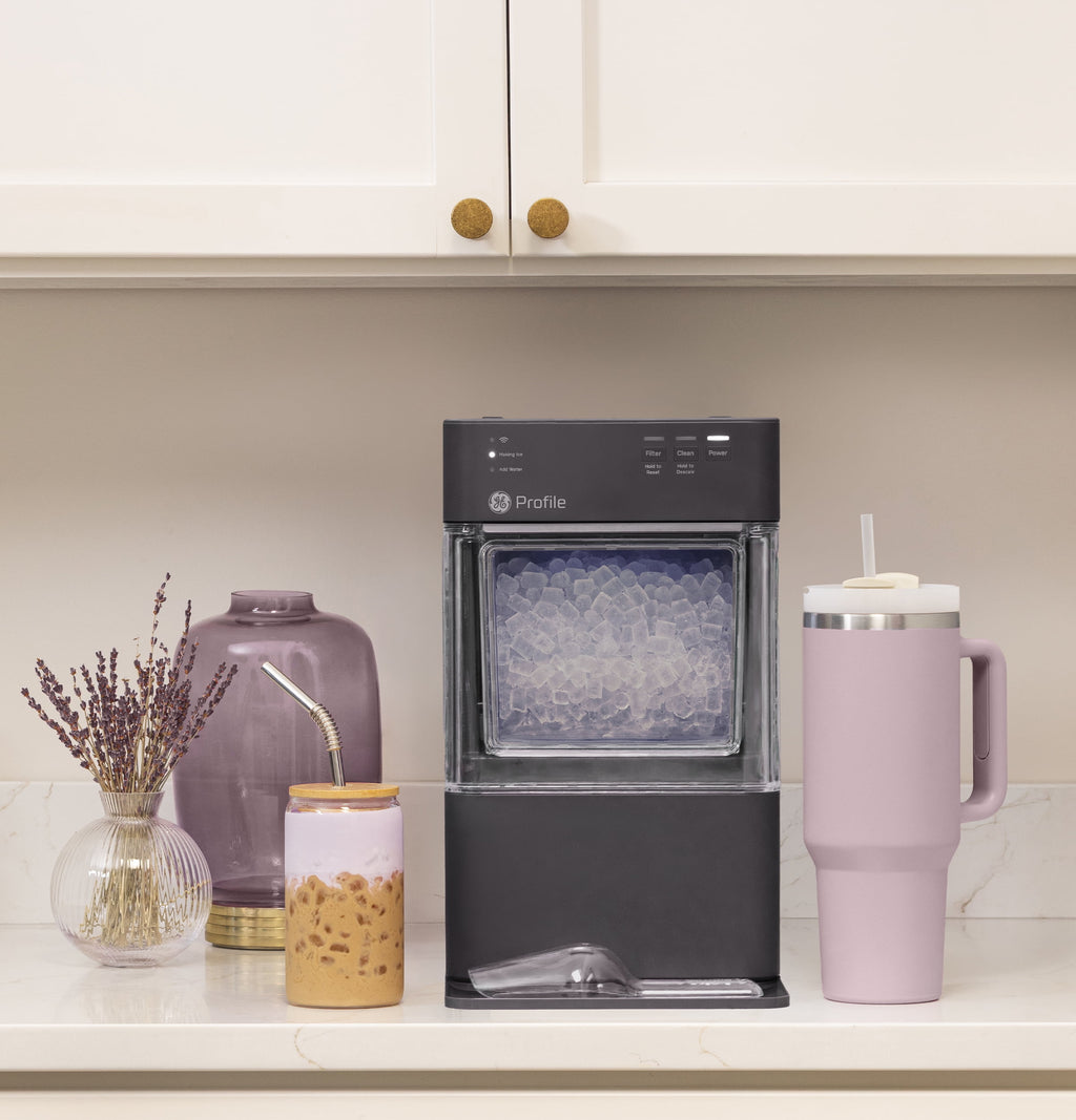 GE Profile Opal Mini Nugget Countertop Ice Maker with Descaler, 36lb Daily Capacity, with WIFI - Charcoal Gray