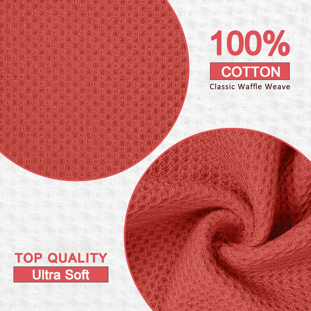 Homieway 6 Pack 100% Cotton Dish Towels, Waffle Weave Dish Cloths for Washing Dishes, Quick Drying Kitchen Dish Towels Rags, 12x12 Inches, Mixed Color