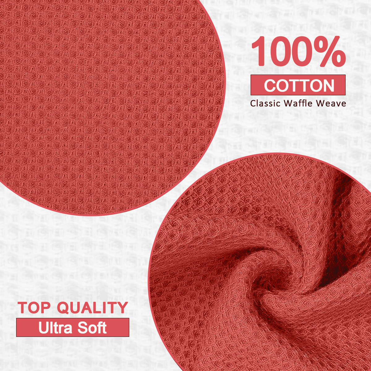 Homieway 6 Pack 100% Cotton Dish Towels, Waffle Weave Dish Cloths for Washing Dishes, Quick Drying Kitchen Dish Towels Rags, 12x12 Inches, Mixed Color