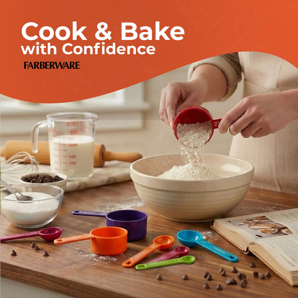 Farberware Kitchen Basics 9-Piece Colorful Measuring Cup & Spoon Set