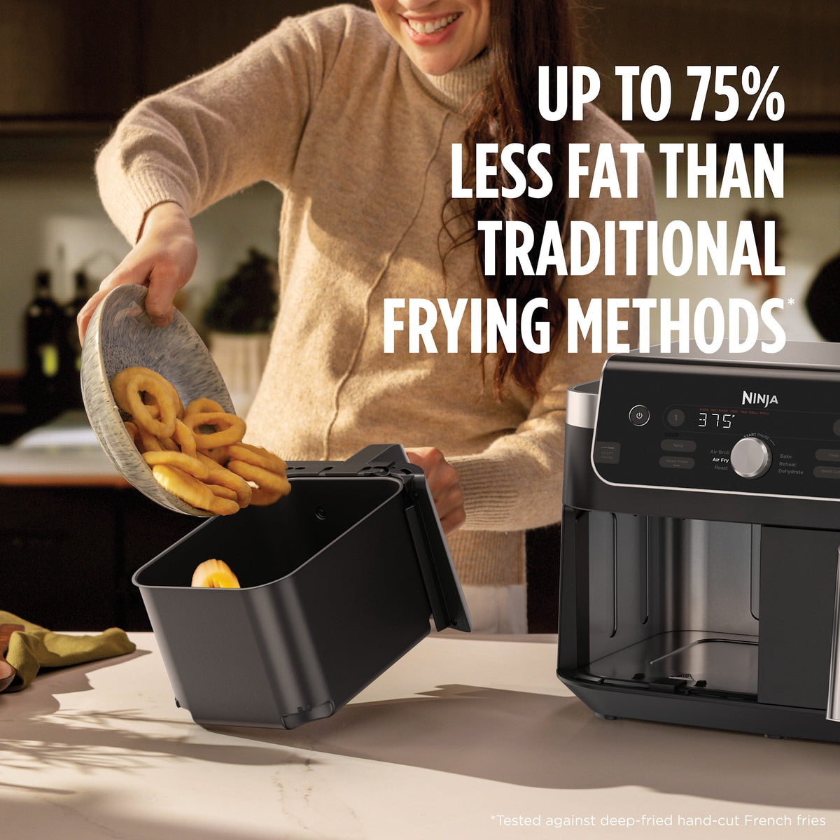 Ninja Foodi Air Fryer 10-Qt, 2 DualZone Baskets, 4-in-1, Smart Finish, Cook 2 Foods at Once, DZ950