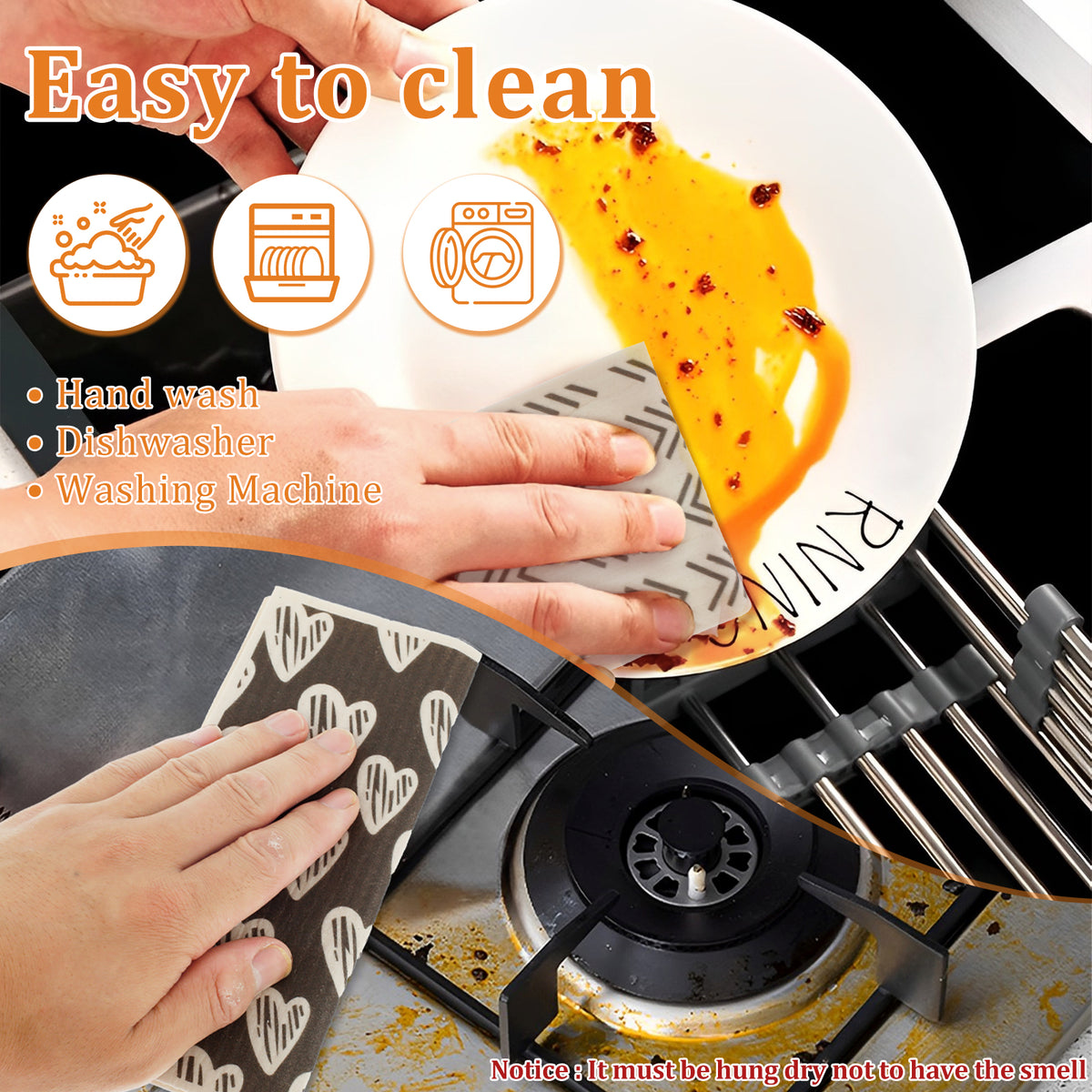 Xiyztok 12Pcs Swedish Dishcloths Highly Absorbent Kitchen Dish Cloths Reusable Dish Towels Non Scratch Dish Rags Soft Cotton Cleaning Cloth for Washing Cleaning Scrubbing Kitchen Dishes Bathroom