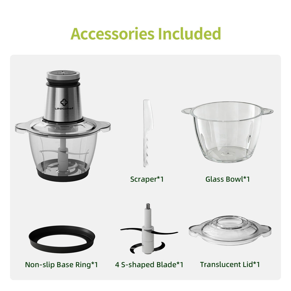 LINKChef 6-Cup Food Processor, Electric Food Chopper & Meat Grinder for Vegetables, Meat & Fruit，Dishwasher Safe
