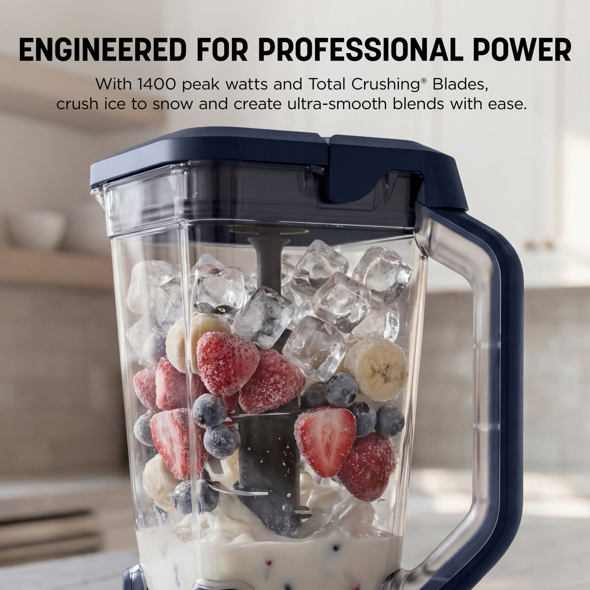 Ninja Professional Plus DUO 72-Oz Blender, Smoothies, Ice Crush, 2 Auto-iQ Preset Programs, 4 Speeds, 1400PW, BN750NV Navy