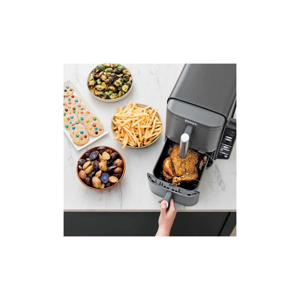 Ninja DoubleStack Smart XL Air Fryer 10-Qt, Smart Cook & Thermometer, 2 Baskets, Space Saving, SL451 Deep Gray