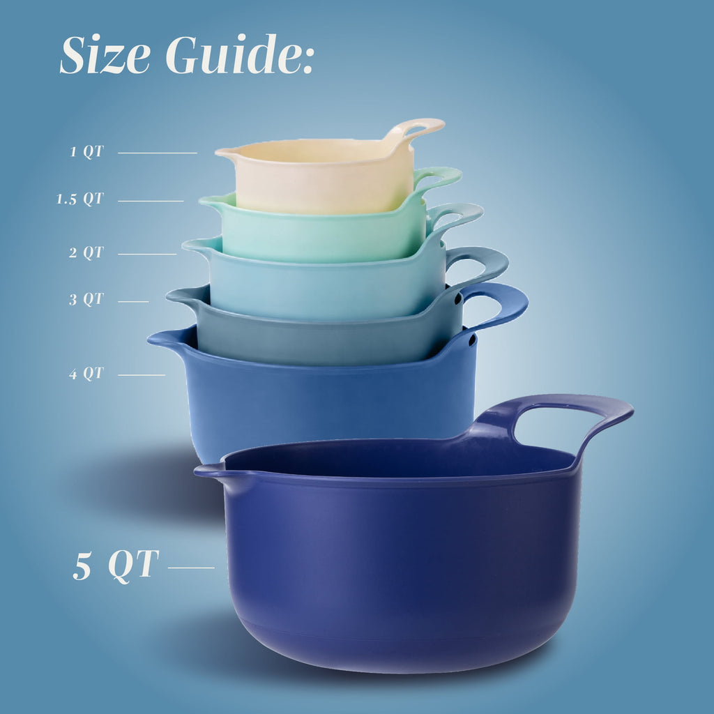 COOK WITH COLOR Mixing Bowls Set, 4-Piece Non-Slip Mixing Bowls with Pour Spouts & Handles, Black Speckled