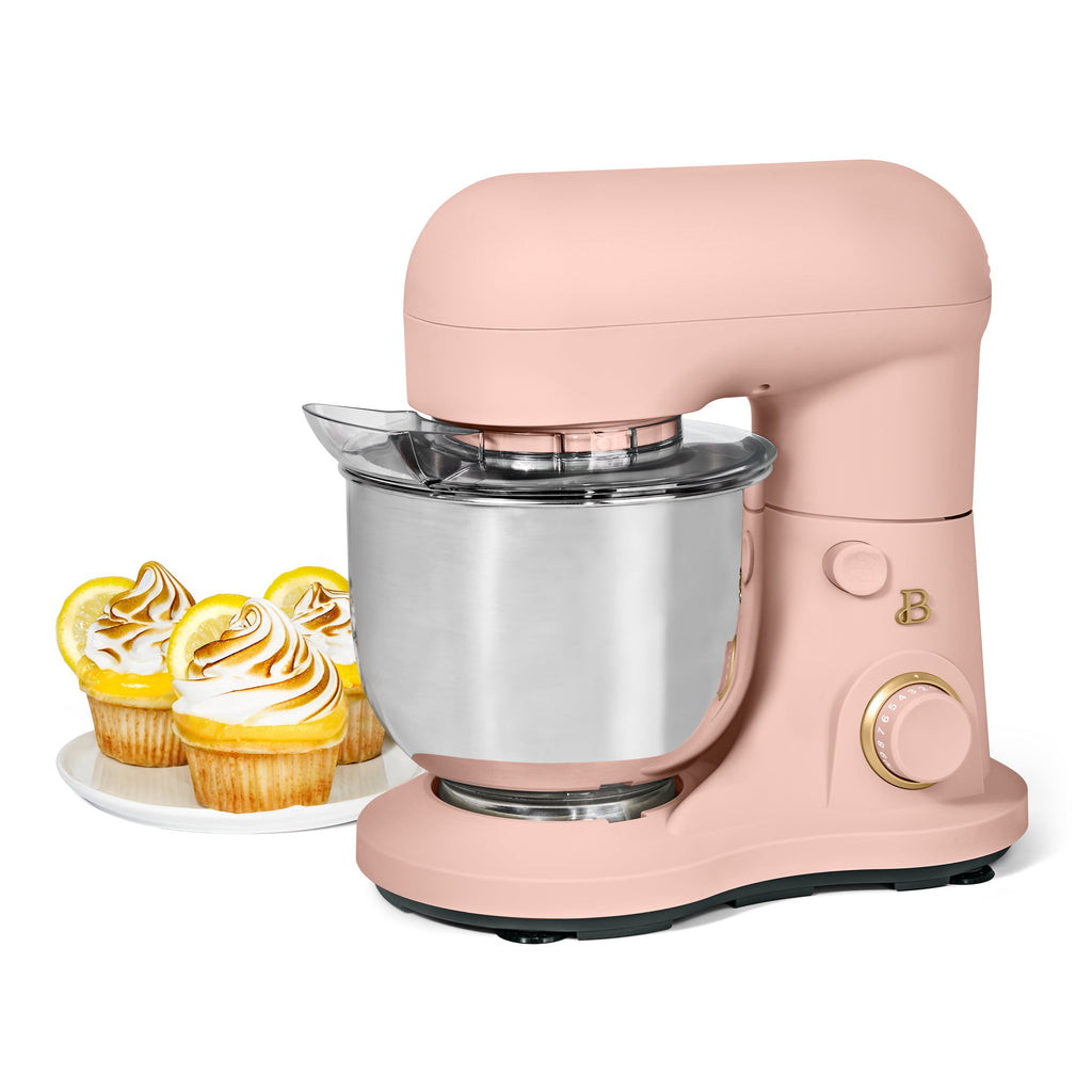Beautiful 3.5 Qt Stand Mixer with Flat Beater, Dough Hook, Balloon Whisk, Chocolate by Drew Barrymore