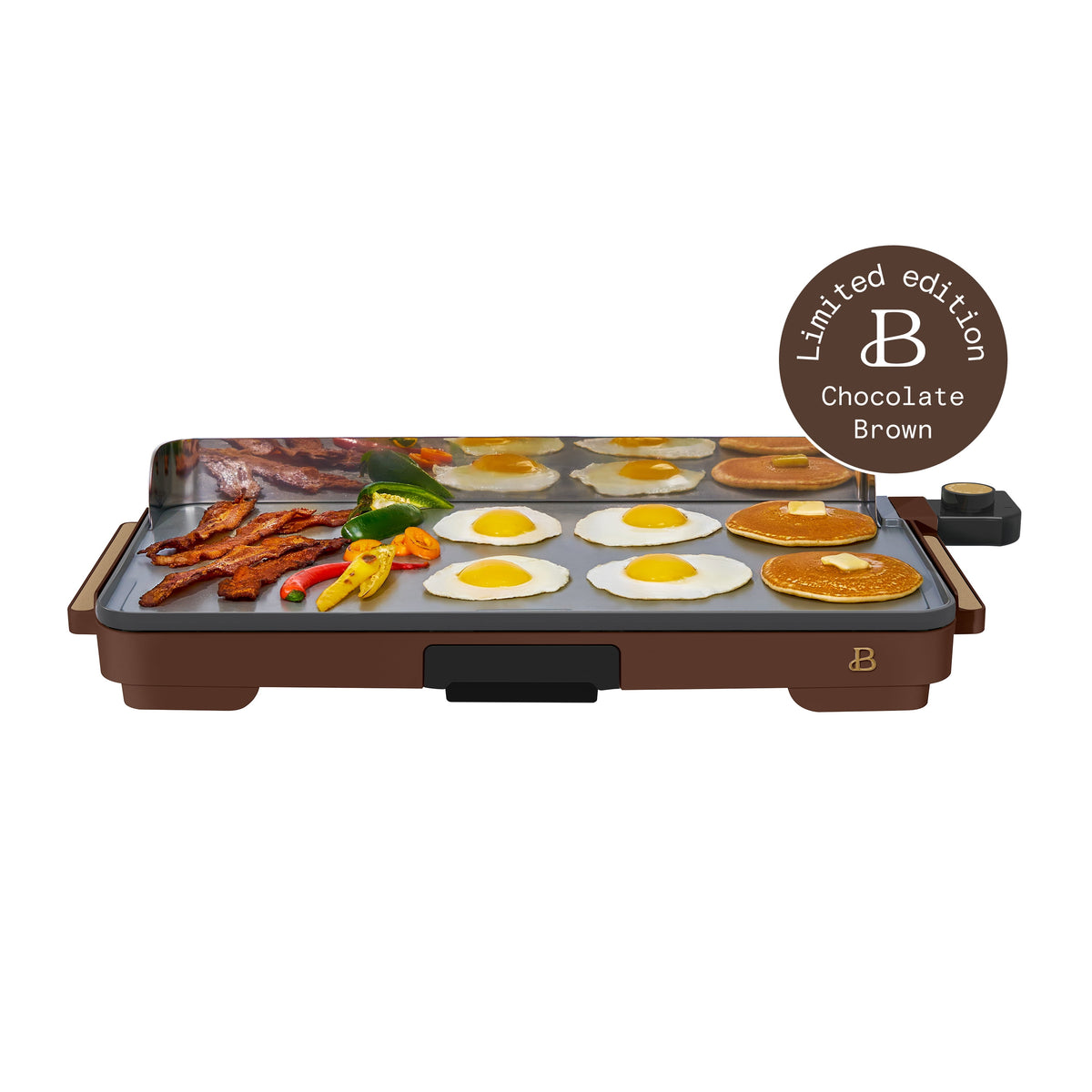 Beautiful XL Electric Griddle 12" x 22" with EverGood Ceramic Nonstick Coating, Thyme Green by Drew Barrymore