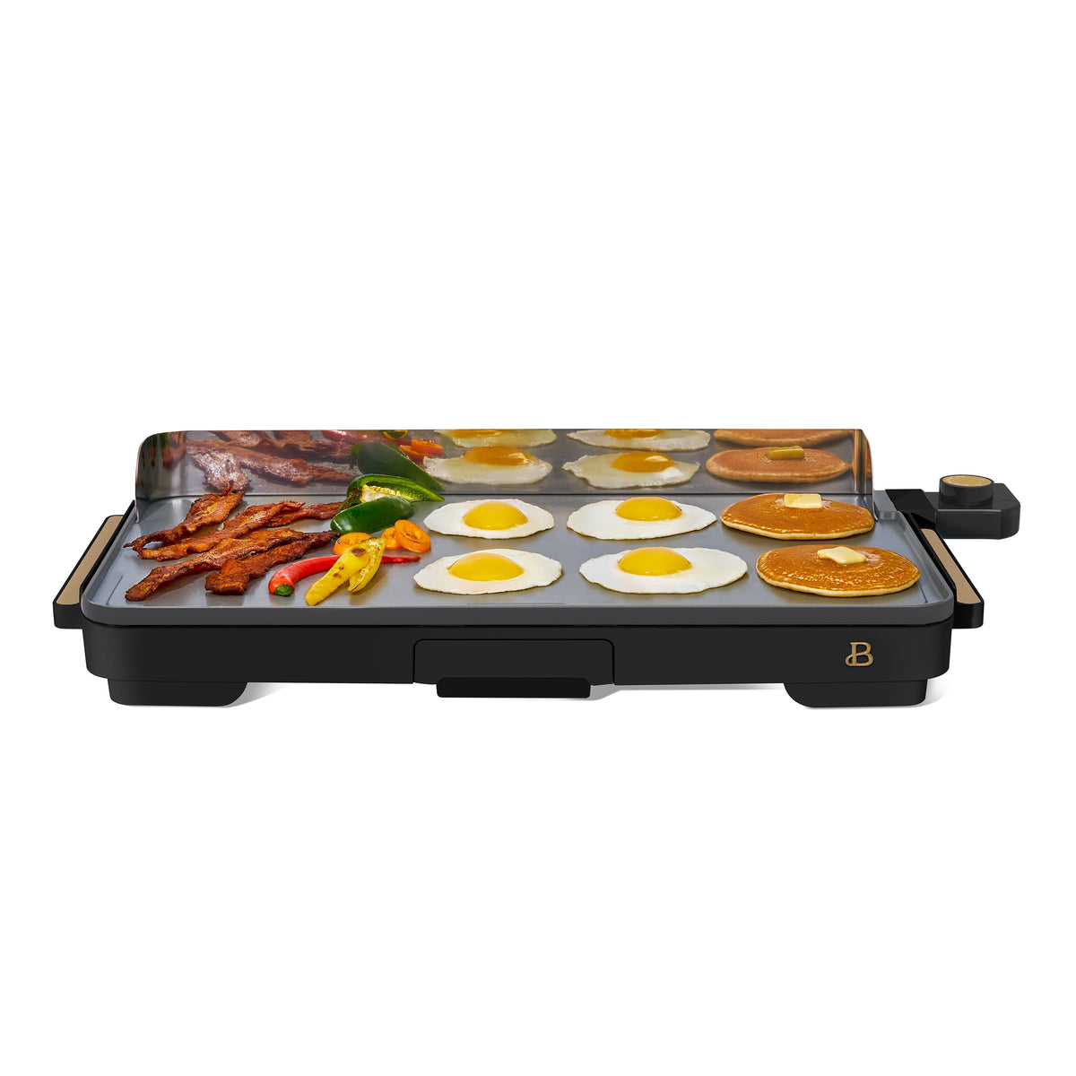 Beautiful XL Electric Griddle 12" x 22" with EverGood Ceramic Nonstick Coating, Thyme Green by Drew Barrymore