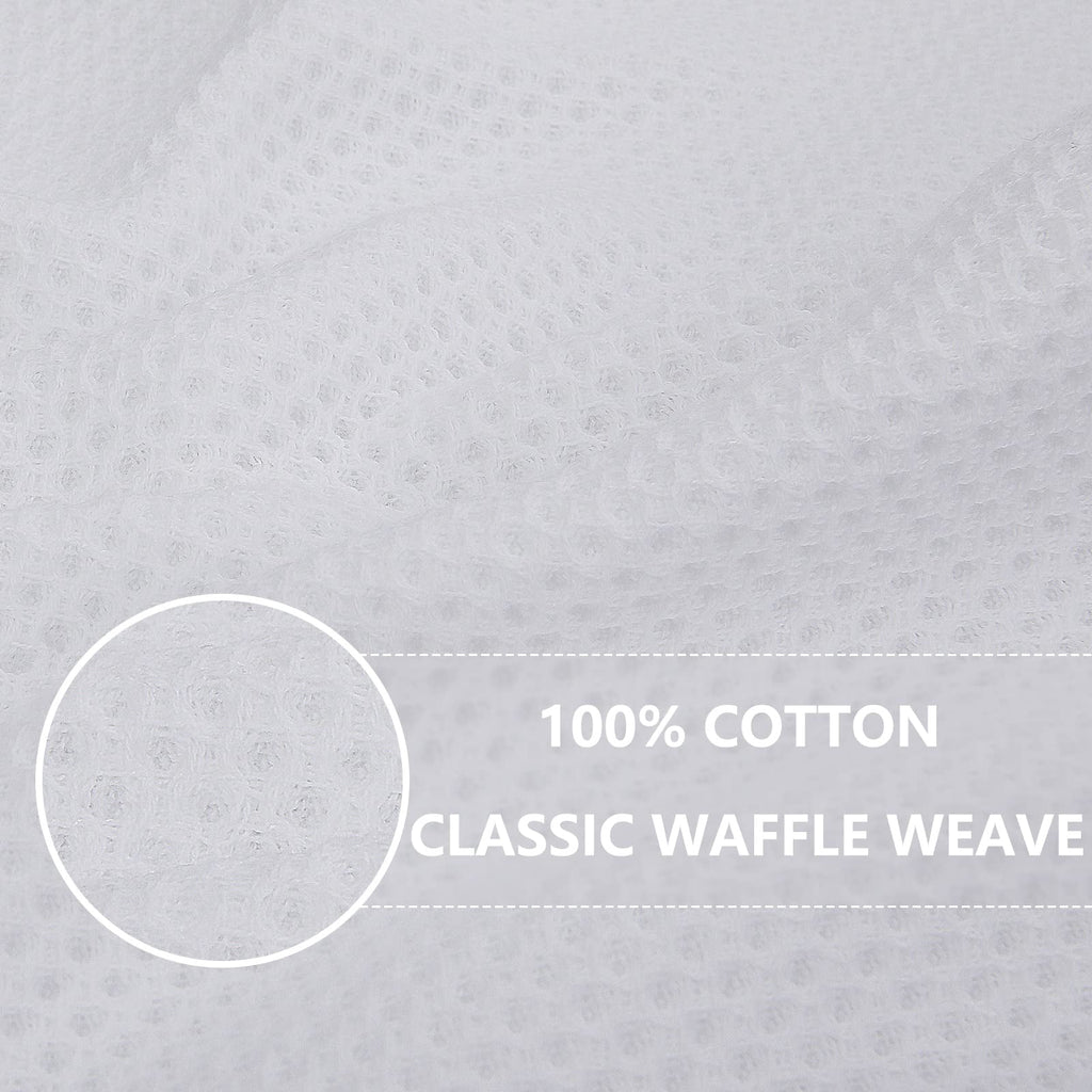Smiry 100% Cotton Waffle Weave Kitchen Dish Towels, Ultra Soft Absorbent Quick Drying Cleaning Towel, 13x28 Inches, 4-Pack, Dark Grey
