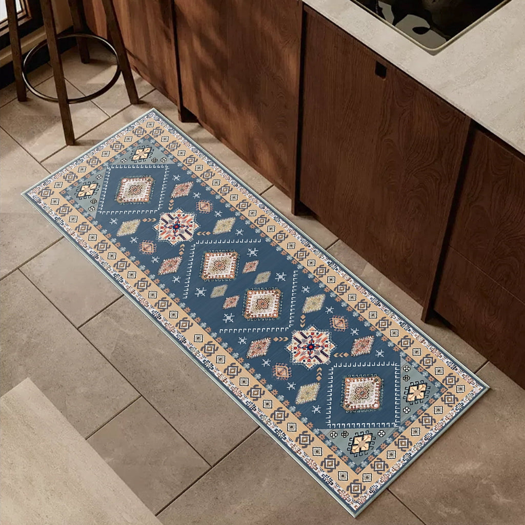 TECHVIDA Kitchen Rug Set 3 Piece,Non Slip Machine Washable Kitchen Mats, Farmhouse Hallway Doormat for Home Floor and Living Room,Gray