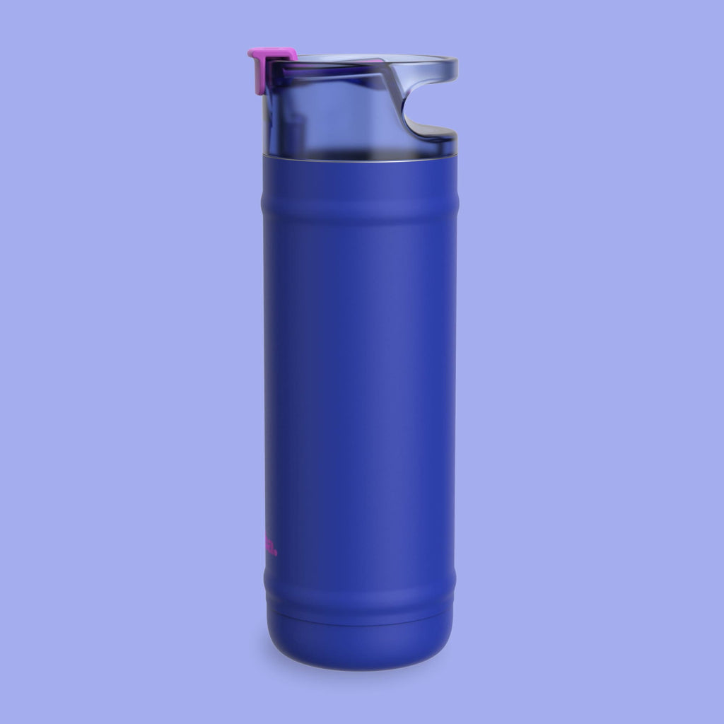 Bubba 32oz DualSip Insulated Stainless Steel Water Bottle with Straw & Sip Lid, Moodbooster Purple/Blue