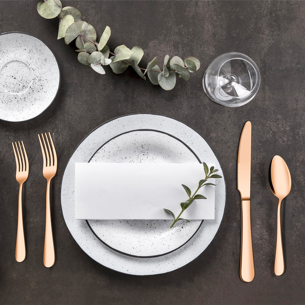 20 Piece Silverware Set, ENLOY Stainless Steel Solid Flatware Cutlery for 4, Modern & Elegant Design, High Quality Gift